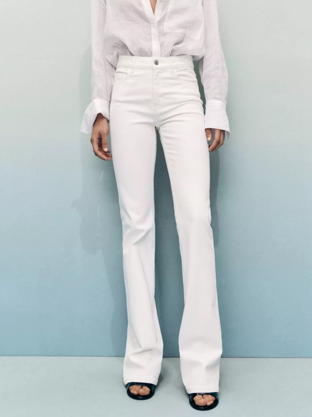 Mango Fiona White Bootcut Jean Raw Hem Size 2 — Flaw Noted